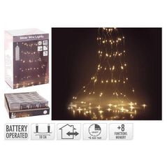 Гирлянда Promstore 45912 Огни новогодние Каскад 80microLED тепл-бел, 8m, 3xAA, 8реж