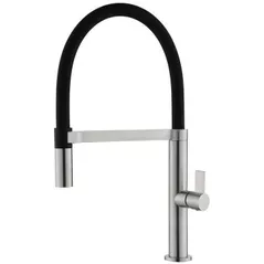 Bateria bucătărie Helika-AquaSanita 7043-002 MAGNUS Steel+black silicone hose