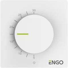 Термостат ENGO Controls ESIMPLE-230W, montaj pe perete, control mecanic, white