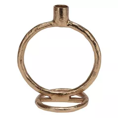 Lumânare Promstore 34513 Sfesnic metalic Golden Ring 15x10x19cm, auriu