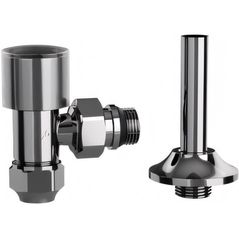 Supapă de închidere ASG Plast Robinet coltar radiator cu teava racordare 16x1/2 retur Cromat (50104)