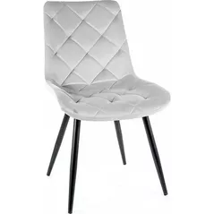 Стул Signal Ralph velvet czarny stel./ j. szary bl.03