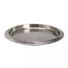 Tavă de bucătărie Excellent Houseware 24655 Tava D35сm Hamered Lines, din metal, argintie