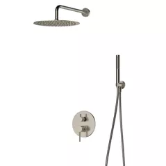 Set pentru duș Enzzi Set dus ingropat 2 cai Brushed Nickel EZ8123074V-FG511
