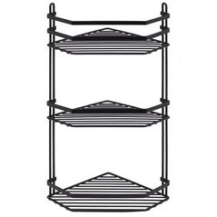 Полка для ванной Teknotel ES076 3 niveluri coltar negru metal 20x27x50 cm