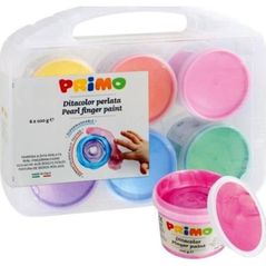 Set de creație Primo Crafts 229TPD100SP Vopsea perlată pentru pictura cu degetele (6 culori)