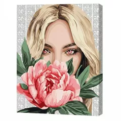 Tablou pe numere Ideyka KHO8599 40x50cm Eco, Poezie colorata: Bujor