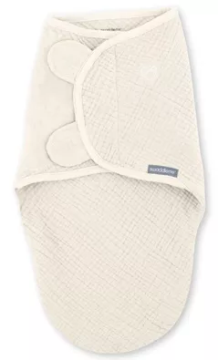 Аксессуар для пеленания Bright Starts 17386-003 Ingenuity SwaddleMe din muselina, 0-3 luni, 1.5 TOG, Cream