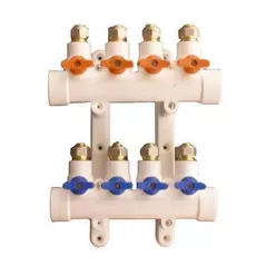 Комплект распределителей MPN 20563 Colector PPR cu robineti la 4 cai, alb (MP-8506)