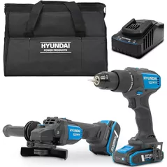 Набор электроинструментов Hyundai S02-FTB Набор дрель + угловая шлифовальная машина 115 мм 20 В