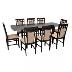 Комплект стол и стулья Evelin di Costacurta стол HV-27V Chocolate + 8 стульев Deepa R Chocolate/NV-3WP