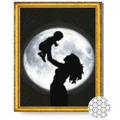 Tablou pe numere Art Gallery GA75802 Mozaic cu diamante 40x50cm Fericirea mamei