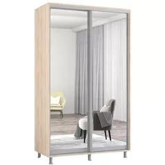 Dulap Mobildor-Lux Aron cu uși glisante din oglinzi (140x60x230H cm) Sonoma