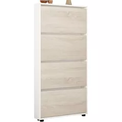 Полка для обуви Mobildor-Lux Leo Slim 70x16x164H cm White/Sonoma