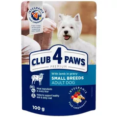 Hrană pentru animale de companie CLUB 4 PAWS 24392449 Plic caini in sos miel 24x100g