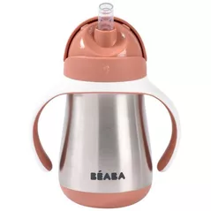 Поильник Beaba B913587 Cana cu pai din inox 250ml Terracotta