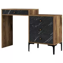 Măsuţa de toaletă Trendy Lizbon 555, Nuc, Negru, 124x84x40cm(masa de machiaj) (GTR001464)