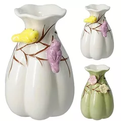 Vază Promstore 56648 Birds, H20сm, D13cm, din ceramica