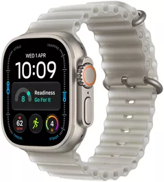 Ceas inteligent Apple Watch Ultra 4 GPS Cellular 49mm Natural Titanium Case with Translucent Grey Ocean Band MJAD4
