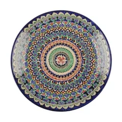Farfurie Rishtan Ceramic Lyagan Mehrob 34cm, pictata manual, ceramica