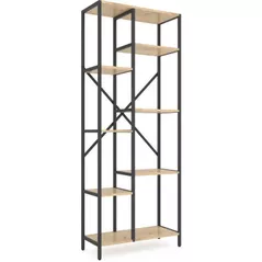 Cтеллаж складской Nex Home Raft metalic Loft Cascade 1780x700x300mm, 7 nivele, PAL, Anthracite/Oak Artisan