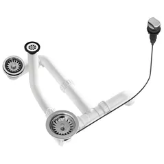 Sifon pentru chiuvetă bucătărie Helika-AquaSanita AQ-004H Stainless Steel + Plastic
