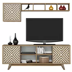 Стенка Trendy Inci, Nuc, Crem 160x56x35cm