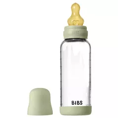 Поильник BIBS 5020250 Biberon din sticla anticolici Sage cu tetina din latex 3+ luni, 240ml
