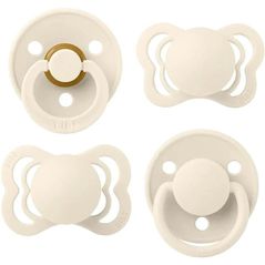Пустышка BIBS 92340 Set 4 suzete Try-it collection 6+ luni Ivory