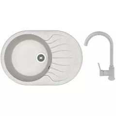 Мойка кухонная со смесителем Dr.Gans Berta 760 + SanDonna F 7073 gri