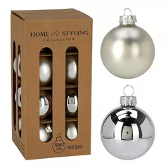 Новогодний декор Promstore 20290 Set globuri 16x50mm Silver, in cutie