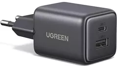 Зарядное устройство сетевое Ugreen 65737 GaN USB-A, Type-C, 20W QC3.0, X514, Black