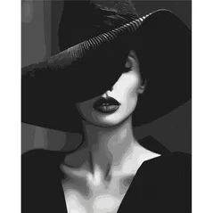 Tablou pe numere BrushMe BS53937 Pictura pe numere 40x50cm Eco Femeie misterioasa