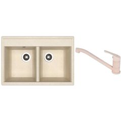 Мойка кухонная со смесителем Dr.Gans Astra 780 + SanDonna F 1066 bej