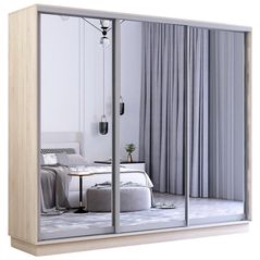 Шкаф Mobildor-Lux Fox uși glisante din oglinzi (240x60x210H cm) Sonoma