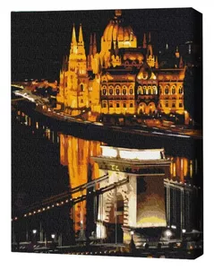 Tablou pe numere BrushMe RBS52549FC 30x40 cm (fără cutie) - Budapesta de noapte