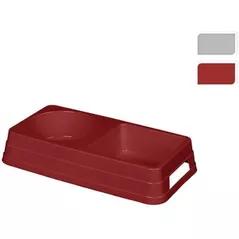 Миска для собак и кошек Бытпласт 46744 Миска для животных двойная Lucky Pet 0.45l/0.36l