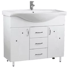 Шкаф под умывальник Mashtab 11577 Cristal cu 3 sertare 100cm Alb