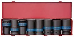 Set de tubulare, bite, duze King Tony 8409MP набор 1" ударных головок тонкостенных 24-41мм, 8 пр.