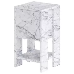 Тумбочка Trendy Ema, Marmura de Carrara, 30x55x30cm