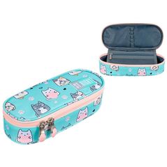 Школьный пенал St.RIGHT 56683 Penar 23x9.5x6cm Charming Cats, textil