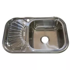 Chiuvetă bucătărie Rubano 27412 incastrabila 750x490x180mm (dreapta), inox, decor-0,8mm