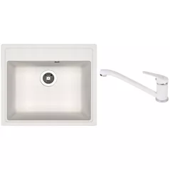 Мойка кухонная со смесителем Dr.Gans Nika 570 + SanDonna F 1066 alb