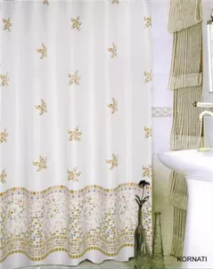 Занавеска для ванной Bisk 08012 TXT KORNATI bej, 180x200