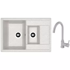 Мойка кухонная со смесителем Dr.Gans Astra 760K + SanDonna F 7073 gri