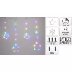 Ghirlandă Promstore 56514 Luminite de craciun Țurțuri-figuri, 72/64LED, 0.6x1.2m, alb, 8reg.