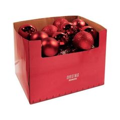 Новогодний декор Promstore 37096 Шар елочный 120mm матовый, глиттер, глянцев, красный