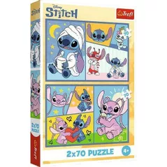 Головоломка Trefl 34444 Puzzles 2x70 There's no boredom with Stitch, Disney Lilo&Stitch
