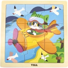 Puzzle Viga 44632 Puzzle din lemn Avion 9 elem.