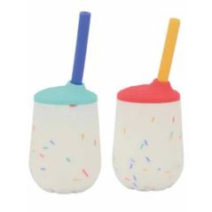 Cană cu pai Nuby NV04035 Поильник Silicone mini cup with straw 120ml (12m+)